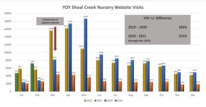 shoal creek nursery website visits graph
